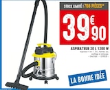 Aspirateur 20 l 1200 w - Brico Cash à Aurillac Aspirateur 20 l 1200 w en promo chez Brico Cash Aurillac à 39,90 €