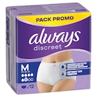 Culottes "Pack Promo" pour fuites urinaires - ALWAYS DISCREET - Carrefour à Rouen Culottes "Pack Promo" pour fuites urinaires - ALWAYS DISCREET en promo chez Carrefour Rouen à 7,60 €