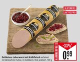 Delikatess Leberwurst mit Kalbfleisch im Angebot bei Marktkauf in Reutlingen Delikatess Leberwurst mit Kalbfleisch Angebote von Unsere Hausmarke bei Marktkauf Reutlingen für 0,99 €