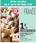 E.Leclerc Salouël - Promo Champignons de Paris blancs "Panier du Primeur" Promo Champignons de Paris blancs "Panier du Primeur" à 1,79 € dans le catalogue E.Leclerc à Salouël