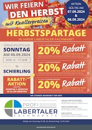 Labertaler Fachmarkt Prospekt für Abensberg: "Ihr starker Baumarkt vor Ort!", 16 Seiten, 31.08.2024 - 12.09.2024