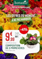 Prospectus Jardineries & Animaleries Botanic en cours à Gressy et alentours, "LES OFFRES DU MOMENT À NE PAS MANQUER", 1 page, 09/01/2026 - 29/01/2026 Catalogue Jardineries & Animaleries Botanic en cours à Gressy et alentours, "LES OFFRES DU MOMENT À NE PAS MANQUER", 1 page, 09/01/2026 - 29/01/2026