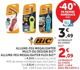 Allume-feu megalighter multi ou design allume-feu megalighter flex - BIC en promo chez Super U Rochefort à 2,09 €