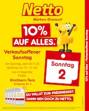 Netto Marken-Discount Kirchheim Prospekt der aktuellen Woche, gültig von 02.11.2025 bis 02.11.2025 Aktueller Netto Marken-Discount Kirchheim Prospekt "10% auf ALLES" mit 2 Seiten