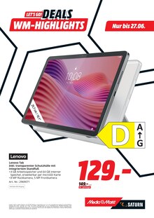 Tablet Pc im aktuellen MediaMarkt Saturn Prospekt (Stuttgart) Tablet Pc im MediaMarkt Saturn Prospekt "LET'S GO! DEALS WM-HIGHLIGHTS" mit 22 Seiten (Stuttgart)