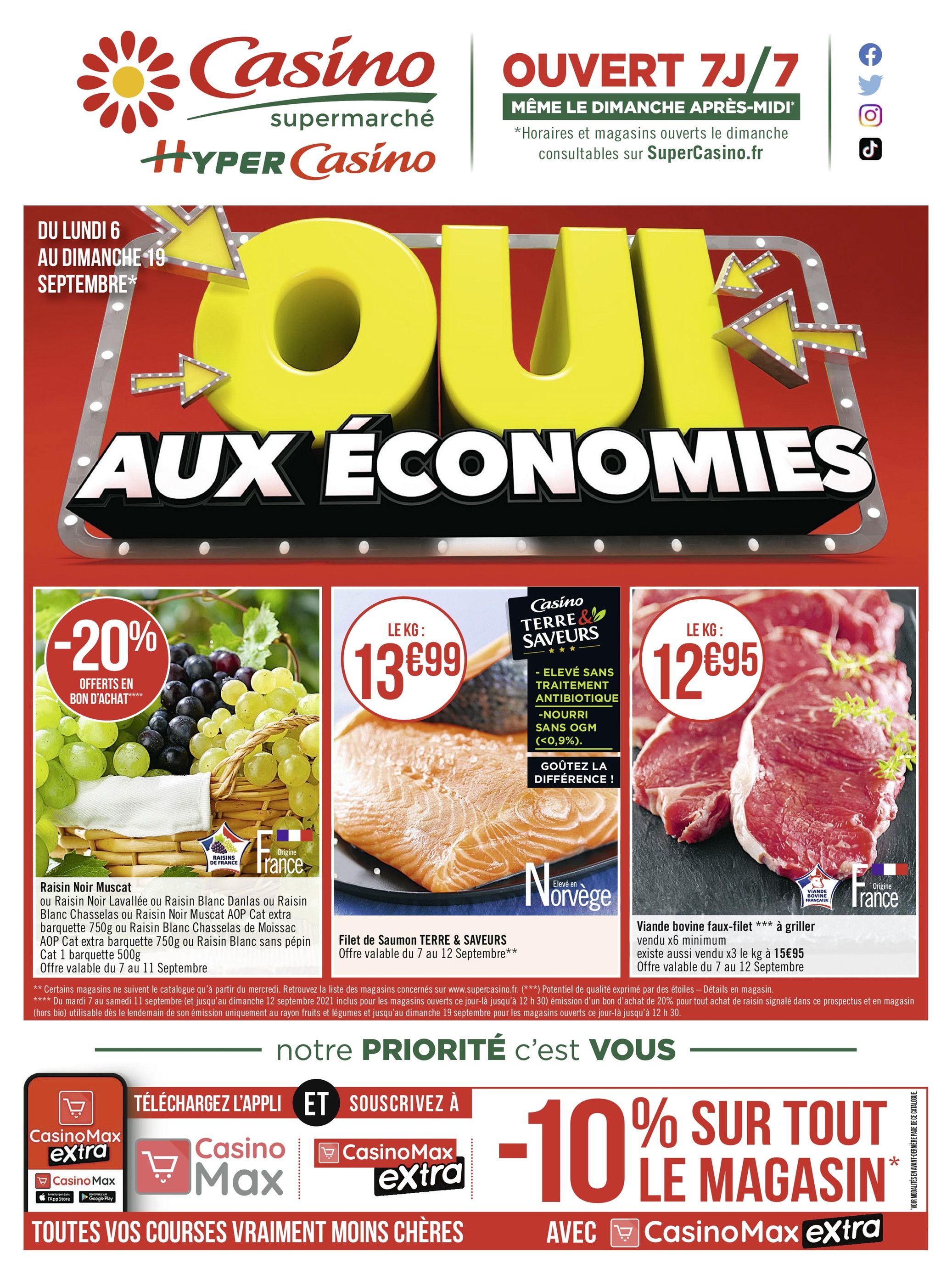Catalogue Casino Supermarchés à Courbevoie, avec 28 pages Prospectus Casino Supermarchés à Courbevoie, "Oui aux économies", 28 pages, 06/09/2021 - 19/09/2021