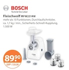 Fleischwolf MFW2514W von Bosch im aktuellen V-Markt Prospekt für 89,90 €