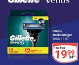 Mach3 Klingen im Angebot bei GLOBUS in Wetzlar Mach3 Klingen Angebote von Gillette bei GLOBUS Wetzlar für 19,99 €