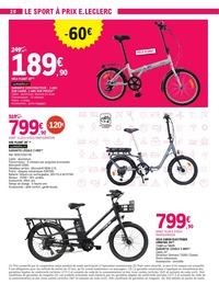 Prix et réduction Vélo Pliant dans le prospectus E.Leclerc en cours Offre Vélo Pliant dans le catalogue E.Leclerc du moment à la page 20
