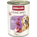 Aktuelles Animonda Dog Dose GranCarno Adult Rind & Lamm 400 g Angebot bei Zookauf in Remscheid ab 1,49 €