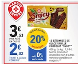 12 Bâtonnets de Glace Vanille Chocolat - SMICY - E.Leclerc 12 Bâtonnets de Glace Vanille Chocolat - SMICY à 2,82 € dans le catalogue E.Leclerc
