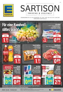 EDEKA Prospekt der Woche "Aktuelle Angebote" Seite 1, 25.08.2025 bis 30.08.2025 für Borchen Aktueller EDEKA Prospekt "Aktuelle Angebote" Seite 1 von 24 Seiten für Borchen