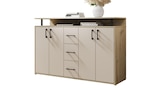 Highboard 4 Türen 3 Schubladen Artisan Eiche beige 139 cm - DRIFT bei Die Möbelfundgrube im Prospekt "" für 99,99 €