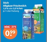 Allgäuer Frischmilch 1,5 % oder 3,5 % Fett bei V-Markt im Füssen Prospekt für 0,99 €