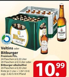 Veltins oder Bitburger Premium Pils/Bitburger alkoholfrei bei famila Nordost in Norderstedt Veltins oder Bitburger Premium Pils/Bitburger alkoholfrei im Angebot bei famila Nordost Norderstedt für 10,99 €