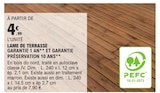 LAME DE TERRASSE GARANTIE 1 AN ET GARANTIE PRÉSERVATION 10 ANS - E.Leclerc à Grenoble LAME DE TERRASSE GARANTIE 1 AN ET GARANTIE PRÉSERVATION 10 ANS en promo chez E.Leclerc Grenoble à 4,99 €