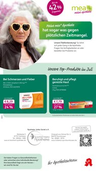 Aktueller mea - meine apotheke Prospekt "Unsere Juli-Angebote" Seite 1 von 4 Seiten für Kirchheim