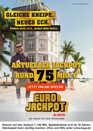 LOTTO Bayern Prospekt für Nürnberg mit 1 Seite LOTTO Bayern Prospekt für Nürnberg: "Aktueller Jackpot rund 75 Mio. €", 1 Seite, 07.12.2022 - 09.12.2022
