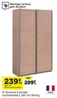 Armoire 2 portes coulissantes l.120 cm swing - But à Reims Armoire 2 portes coulissantes l.120 cm swing en promo chez But Reims à 239,99 €