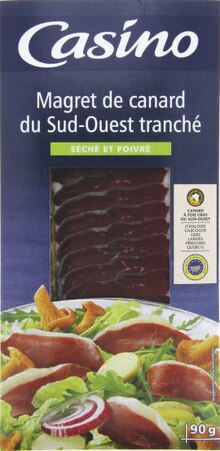 Magret de canard du sud-ouest séché et poivré - Spar à La Courneuve Magret de canard du sud-ouest séché et poivré en promo chez Spar La Courneuve à 2,99 €