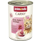 Aktuelles Animonda Cat Dose Carny Adult Rind & Pute & Shrimps 400 g Angebot bei Zookauf in Remscheid ab 1,99 €
