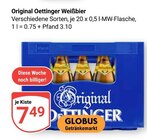 Weißbier im Angebot bei GLOBUS in Völklingen Weißbier Angebote von Original Oettinger bei GLOBUS Völklingen für 7,49 €