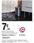 Poubelle à pédale 3l - ROSSIGNOL en promo chez E.Leclerc Nancy à 7,90 €