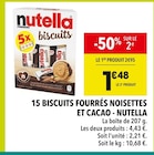 15 biscuits fourrés noisettes et cacao - Nutella - Supeco 15 biscuits fourrés noisettes et cacao - Nutella à 1,48 € dans le catalogue Supeco