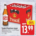 Tyskie Premium-Lager von Tyskie für 13,99 € bei EDEKA im Angebot Tyskie Premium-Lager von Tyskie im aktuellen EDEKA Prospekt