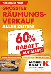 Aktueller Möbel Kraft Möbel & Einrichtung Prospekt in Neukyhna und Umgebung, "Alles muss raus!" mit 1 Seite, 09.07.2025 - 15.07.2025