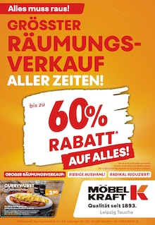 Aktueller Möbel Kraft Prospekt "Alles muss raus!" Seite 1 von 1 Seite für Taucha
