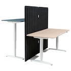 Aktuelles Schreibtisch sitz/steh+Abschirm. Linoleum blau/Eichenfurnier weiß lasiert Angebot bei IKEA in Dortmund ab 1.296,00 €