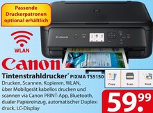 Canon Tintenstrahldrucker PIXMA TS5150 bei famila Nordost in Elmshorn Canon Tintenstrahldrucker PIXMA TS5150 im Angebot bei famila Nordost Elmshorn für 59,99 €