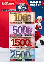 Höffner Prospekt für Fürstenwalde mit 1} Seite Höffner Prospekt für Fürstenwalde: "IMMER BESSER!", 1 Seite, 04.12.2024 - 24.12.2024