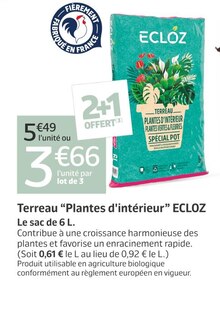 ECLOZ - Terreau Plantes d'intérieur Spécial pot 40 L