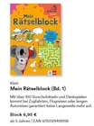Mein Rätselblock (Bd. 1) von Klett im aktuellen Thalia Prospekt