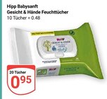 Aktuelles Babysanft Gesicht & Hände Feuchttücher Angebot bei GLOBUS in Duisburg ab 0,95 €