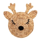 Trophée mural biche en jacinthe d'eau tressée 23x32 à 14,99 € dans le catalogue Maisons du Monde