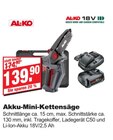 Akku-Mini-Kettensäge Angebote von AL-KO bei bauSpezi Erlangen für 139,90 €