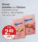 Schnitten im V-Markt Prospekt Schnitten von Manner im aktuellen V-Markt Prospekt für 2,49 €