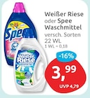 Weißer Riese oder Spee Waschmittel von Weißer Riese für 3,99 € bei budni im Angebot Weißer Riese oder Spee Waschmittel von Weißer Riese im aktuellen budni Prospekt