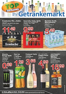 Energydrink im TOP Getränke Prospekt "Aktuelle Angebote" mit 4 Seiten (Krefeld)