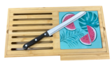 Ensemble planche à pain + couteau + dessous de plat en promo à 12,99 € chez Stokomani Ensemble planche à pain + couteau + dessous de plat dans le catalogue Stokomani