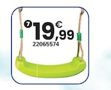 SIÈGE DE BALANÇOIRE VERT PLASTIQUE POUR PORTIQUE 1,90 - 2,50 M en promo chez JouéClub Rennes à 19,99 €