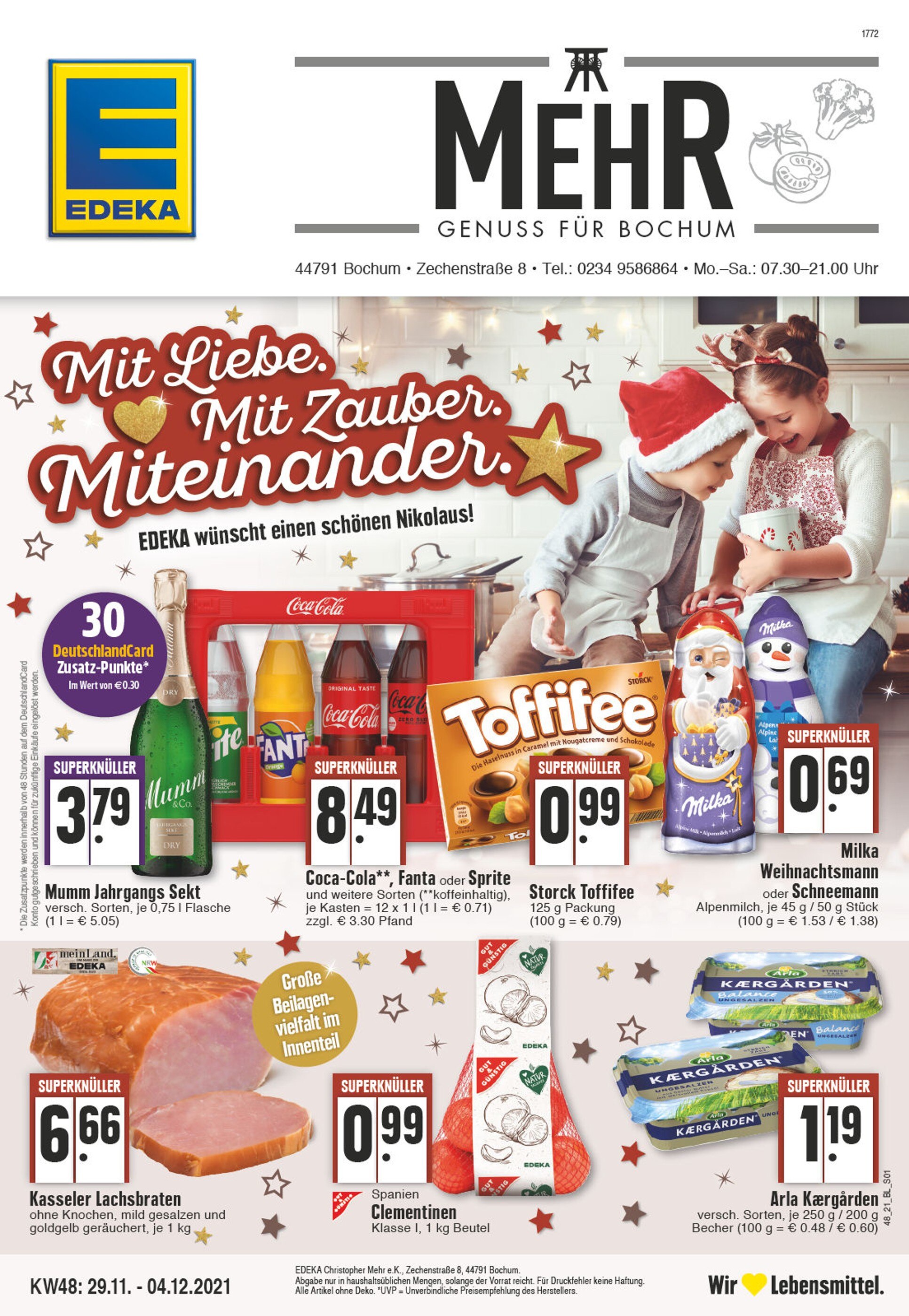 EDEKA Prospekt für Bochum mit 24 Seiten EDEKA Prospekt für Bochum: "Aktuelle Angebote", 24 Seiten, 29.11.2021 - 04.12.2021