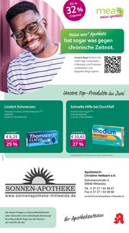 Aktueller mea - meine apotheke Prospekt (Mittweida, 4 Seiten zum blättern mea - meine apotheke Prospekt Unsere Juni-Angebote mit 4 Seiten