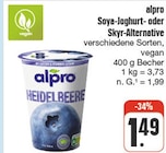 Soya-Joghurt- oder Skyr-Alternative im nah und gut Prospekt Soya-Joghurt- oder Skyr-Alternative von alpro im aktuellen nah und gut Prospekt für 1,49 €