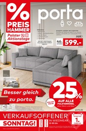 porta Möbel Möbel & Einrichtung Prospekt der aktuellen Woche mit 12 Seiten, gültig von 25.01.2026 bis 01.02.2026, in Beucha und Umgebung Aktueller porta Möbel Möbel & Einrichtung Prospekt in Beucha und Umgebung, "BESSER GLEICH ZU PORTA" mit 12 Seiten, 25.01.2026 - 01.02.2026