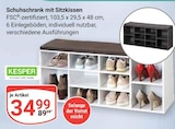 Schuhschrank mit Sitzkissen Angebote von KESPER bei GLOBUS Neubrandenburg für 34,99 €