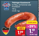 Netto Marken-Discount - Thüringer Knackwurst Angebot im Prospekt Thüringer Knackwurst bei Netto Marken-Discount im Prospekt "" für 1,19 €